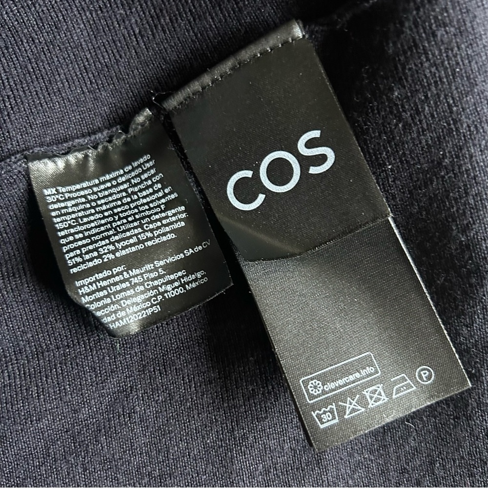 🖤 NWT COS Black Mock Neck Wool Blend Swing Dress – Size M | $150 Retail - Picture 11 of 12